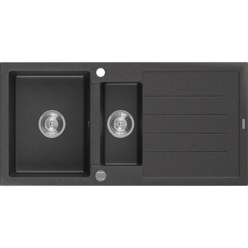 Mexen Andres гранитна мивка с 1,5 отделения и отцедник 1000 x 500 мм, черен с