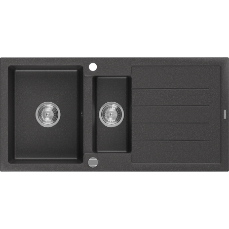 Mexen Andres гранитна мивка с 1,5 отделения и отцедник 1000 x 500 мм, черен с