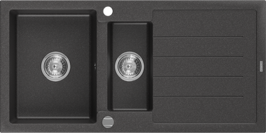 Mexen Andres гранитна мивка с 1,5 отделения и отцедник 1000 x 500 мм, черен с