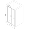 Mexen Apia плъзгаща се душ врата 145 cm, прозрачна, черна - 845-145-000-70-00