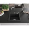 Mexen Vito гранитна мивка 1-камерна 520 x 490 mm, черна, сифон хром - 6503521000-77