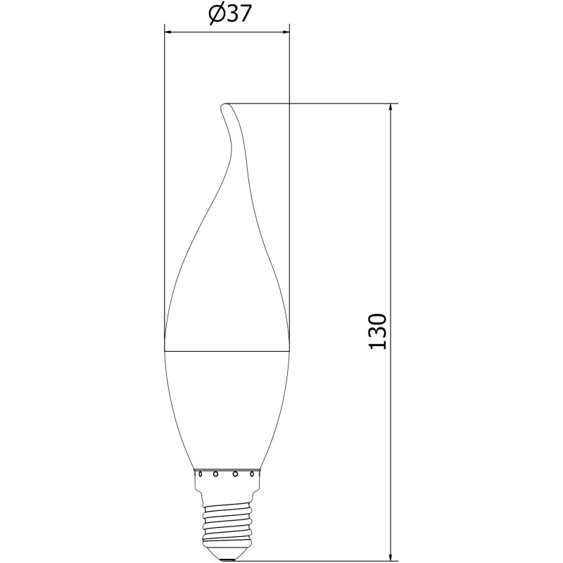 Mexen Nova 3x LED крушка пламък E14, C37, 5W, Топла - 3000K, 525 lm - L106-E14-0530-01x03