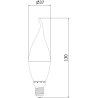 Mexen Nova 3x LED крушка пламък E14, C37, 5W, Топла - 3000K, 525 lm - L106-E14-0530-01x03