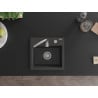 Mexen Milo гранитна мивка 1-коморова 435 x 410 mm, черна на точки, хромиран сифон - 6505441000-76