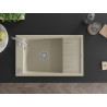 Mexen Elias гранитна мивка с 1 отделение и отцедник 795 x 480 mm, бежова, сифон