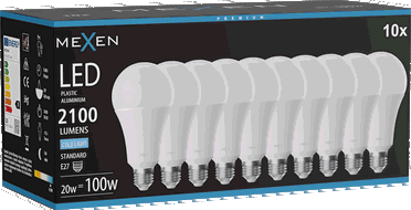 Mexen Nova 10x LED крушка E27, A70, 20W, Студена - 6500K, 2100 lm - L100-E27-2065-01x10