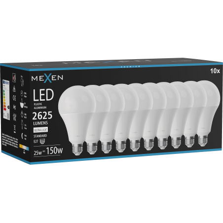 Mexen Nova 10x LED крушка E27, A95, 25W, Неутрална - 4000K, 2625 lm - L100-E27-2540-01x10