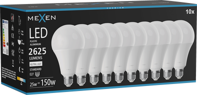 Mexen Nova 10x LED крушка E27, A95, 25W, Неутрална - 4000K, 2625 lm - L100-E27-2540-01x10