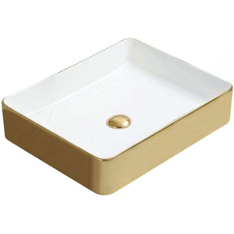 Mexen Estela надплотна мивка 50 x 40 см, бяла/златна - 22105053
