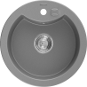 Mexen Diego гранитна мивка с 1 отделение 488 x 480 мм, сива, сифон хром - 6512481000-71