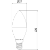 Mexen Nova 10x LED крушка E14, C37, 1W, Студена - 6500K, 105 lm - L102-E14-0165-01x10