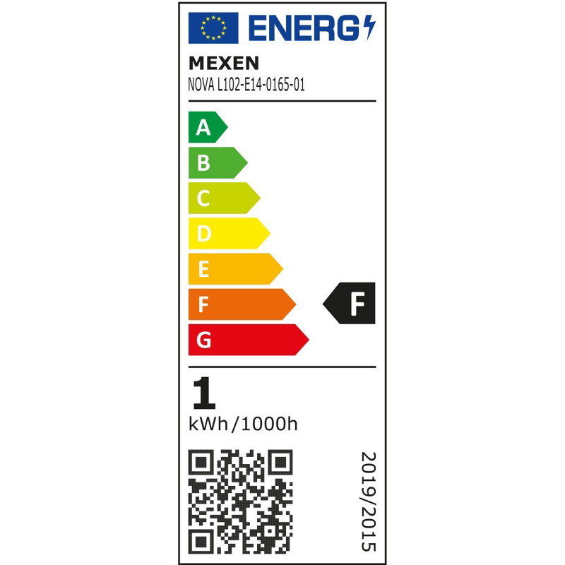 Mexen Nova 10x LED крушка E14, C37, 1W, Студена - 6500K, 105 lm - L102-E14-0165-01x10