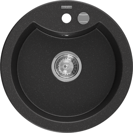 Mexen Diego гранитна мивка с 1 отделение 488 x 480 мм, черно/сребрист металик,