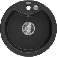 Mexen Diego гранитна мивка с 1 отделение 488 x 480 мм, черно/сребрист металик,