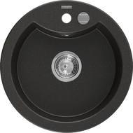 Mexen Diego гранитна мивка с 1 отделение 488 x 480 мм, черна/златен металик,