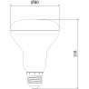 Mexen Nova 10x LED крушка E27, R80, 12W, Топла - 3000K, 1260 lm - L105-E27-1230-01x10