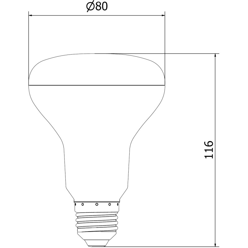 Mexen Nova 10x LED крушка E27, R80, 12W, Студена - 6500K, 1260 lm - L105-E27-1265-01x10
