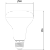 Mexen Nova 10x LED крушка E27, R80, 15W, Студена - 6500K, 1575 lm - L105-E27-1565-01x10
