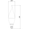 Mexen Nova 10х LED крушка пламък E14, C37, 5W, Топла - 3000K, 525 lm - L106-E14-0530-01x10