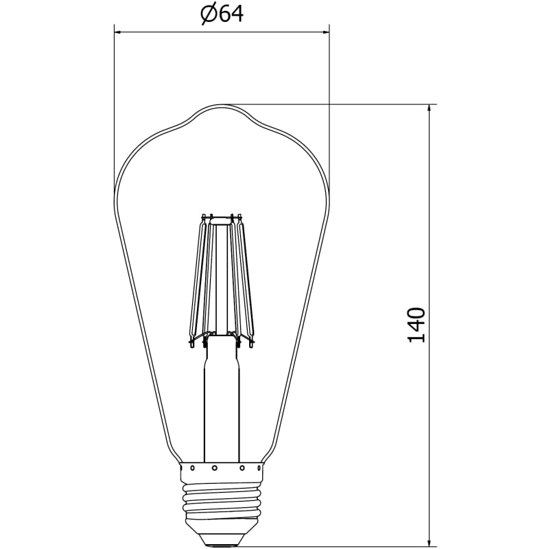 Mexen Vintis 6x LED нажежаема жичка E27, ST64, 6W, Топла - 2700K, 600 lm, кехлибар