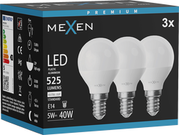 Mexen Nova 3x LED крушка E14, G45, 5W, Неутрална - 4000K, 525 lm - L101-E14-0540-01x03