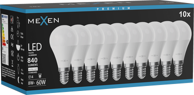 Mexen Nova 10x LED крушка E14, G45, 8W, неутрална - 4000K, 840 lm - L101-E14-0840-01x10