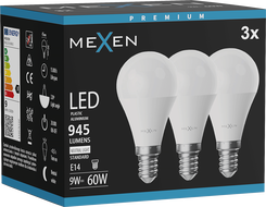 Mexen Nova 3x LED крушка E14, G45, 9W, неутрална - 4000K, 945 lm - L101-E14-0940-01x03