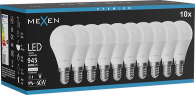 Mexen Nova 10x LED крушка E14, G45, 9W, Неутрална - 4000K, 945 lm - L101-E14-0940-01x10