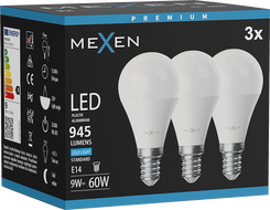 Mexen Nova 3x LED крушка E14, G45, 9W, Студена - 6500K, 945 lm - L101-E14-0965-01x03