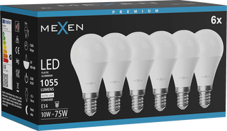 Mexen Nova 6x LED крушка E14, G45, 10W, Неутрална - 4000K, 1055 lm - L101-E14-1040-01x06
