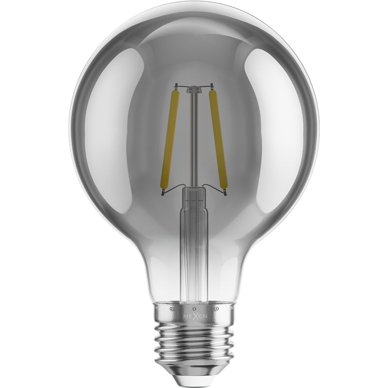 Mexen Vintis 3x LED филаментна крушка E27, G80, 2W, Топла - 2200K, 150 lm, димно сиво