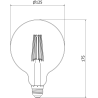 Mexen Vintis 3x LED жичкова крушка E27, G125, 10W, Топло - 2700K, 1320 lm, прозрачен