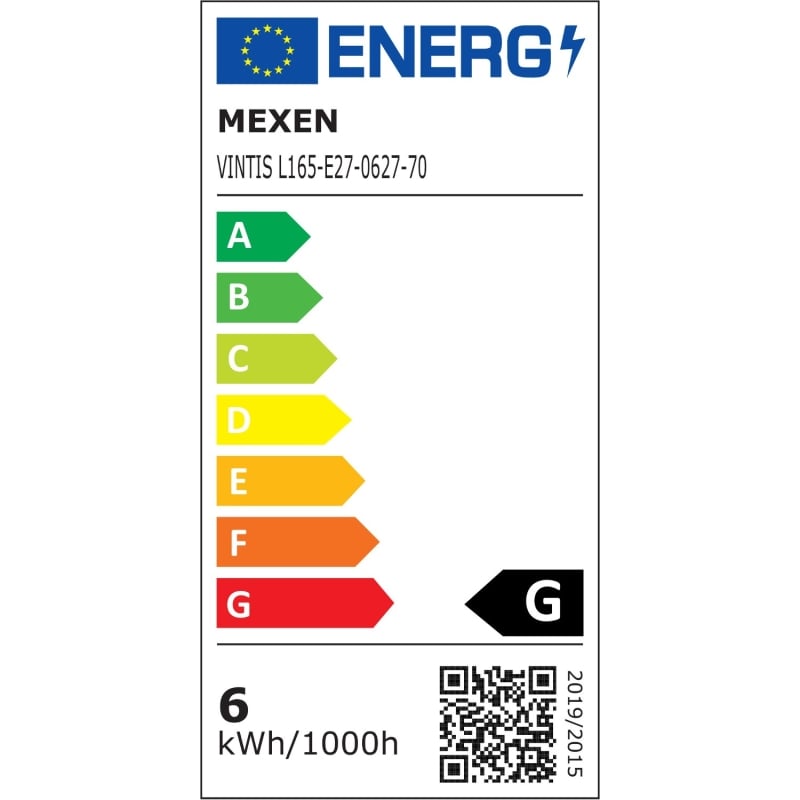 Mexen Vintis LED крушка с нажежаема спирала E27, G80, 6W, Топла - 2700K, 400 lm, димирано