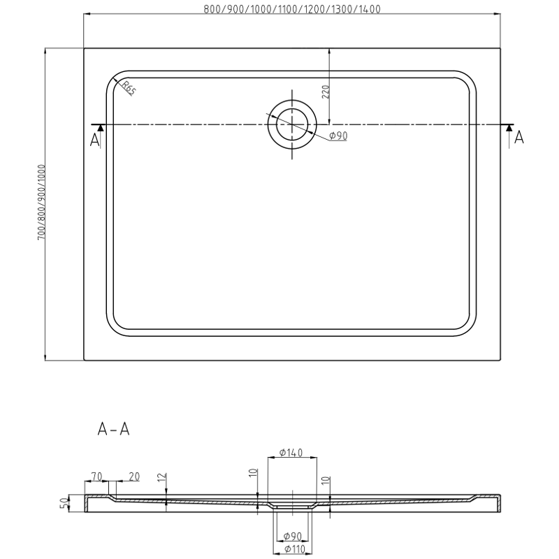 Mexen Roma двукрила душ кабина 80 x 100 см, прозрачна, черна + плосък поддушник,