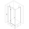 Мексен Рома душ кабинка отваряема 90 x 70 см, прозрачна, черна + поддон Flat, бял - 854-090-070-70-00-4010B
