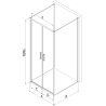 Mexen Exo-3S душ кабина 3-стенна отваряема 100 x 95 см, прозрачна, златна
