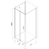 Mexen Exo-3S 3-стенен сгъваем душ параван 95 x 95 cm, прозрачен, хром - 816-095-095-01-00-3S