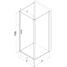 Mexen Exo-B 3S душ кабина 3-стенна отваряща се 85 x 70 см, прозрачна, черна