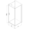 Mexen Exo-3S душ кабина с 3 стени, отваряема, 75 x 75 см, прозрачна, черна