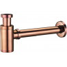 Mexen кръгъл полусифон за мивка, розово злато - 79950-60