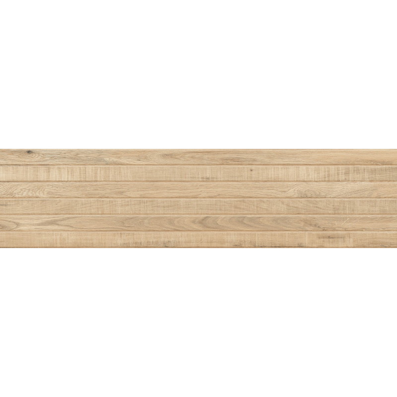 Mexen Western Wood Гланциран гранитогрес Miele, дървоподобна стенна плочка 120 x 30