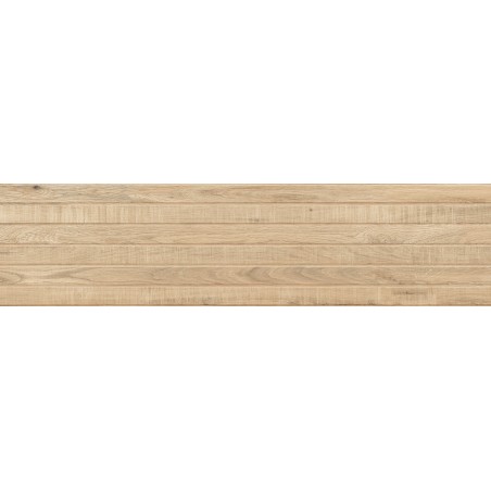 Mexen Western Wood Гланциран гранитогрес Miele, дървоподобна стенна плочка 120 x 30