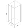 Mexen Exo-R 3S душ кабина с 3 стени, с врата 120 x 90 см, прозрачна, черна