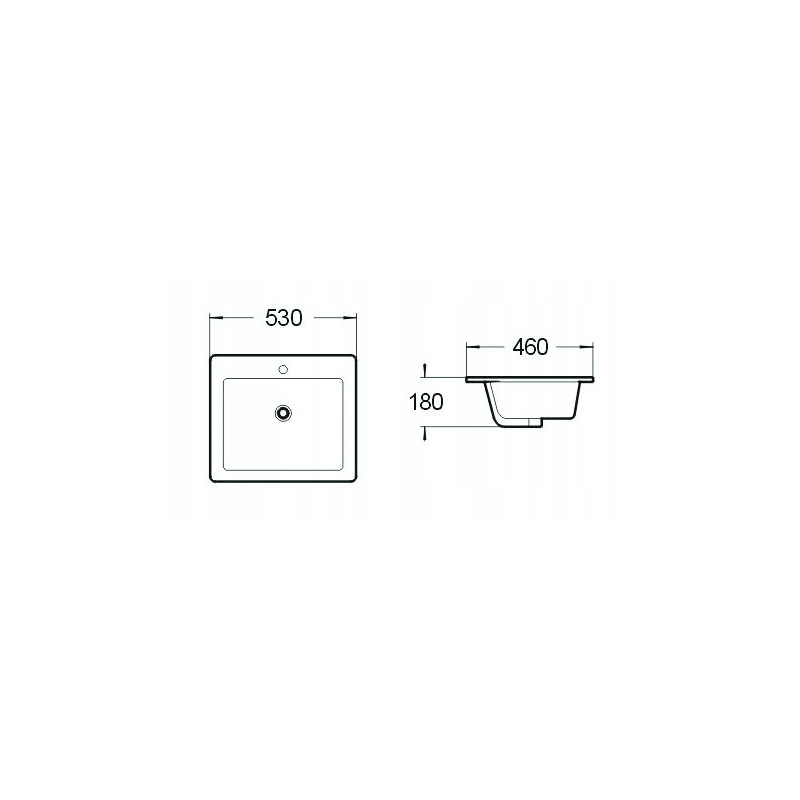 Mexen Lora мивка за вграждане в плот 53 x 46 см, бяла - 25365300