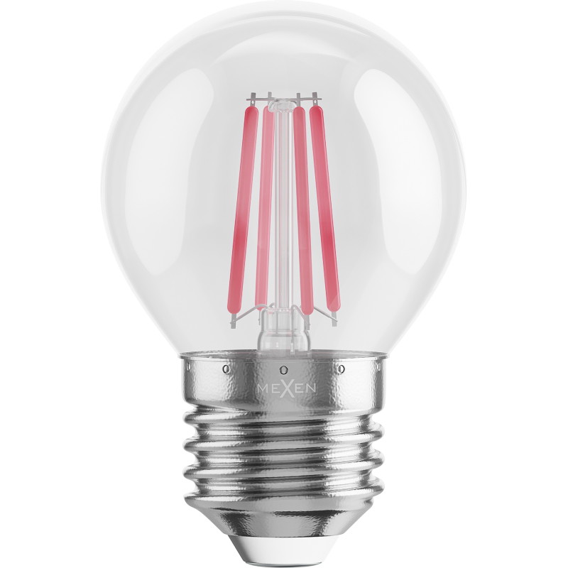 Mexen Vintis LED филаментна крушка E27, G45, 4W, 55 lm, червена - L156-E27-04XX-45