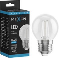 Mexen Vintis LED филамент крушка E27, G45, 4W, 55 lm, синя - L156-E27-04XX-47