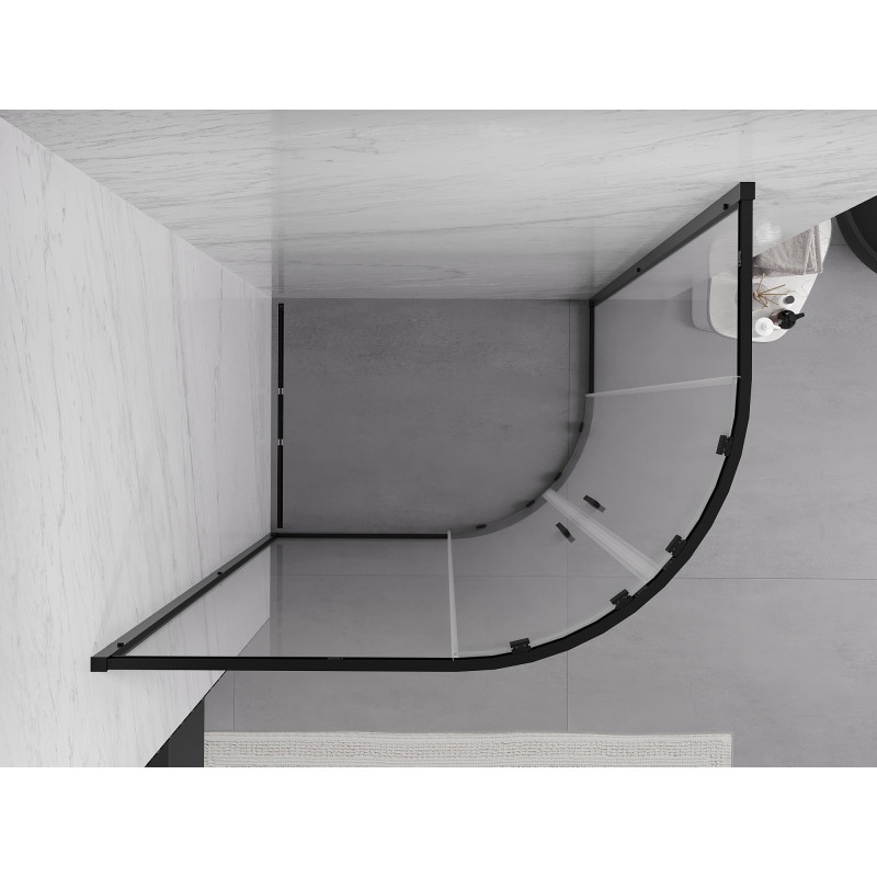 Mexen Exo асиметрична плъзгаща се полукръгла душ кабина 120 x 80 cm, прозрачна,