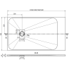 Mexen Hugo правоъгълен душов поднос SMC 130 x 70 cm, бял камък - 42157013