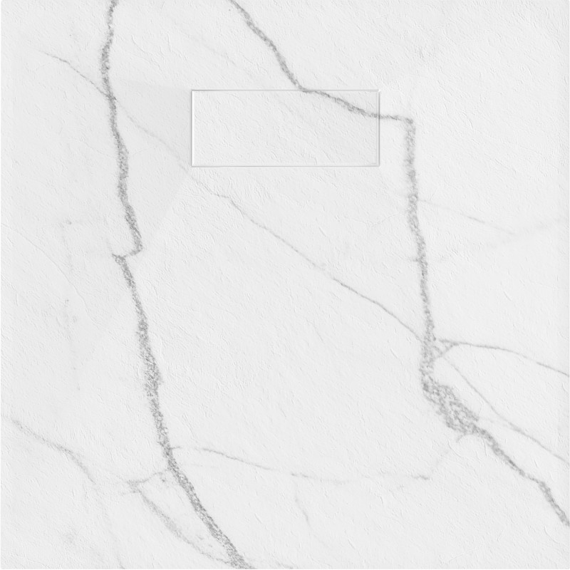 Mexen Hugo Квадратна душ кабина SMC 70 x 70 cm, бял камък - 42157070