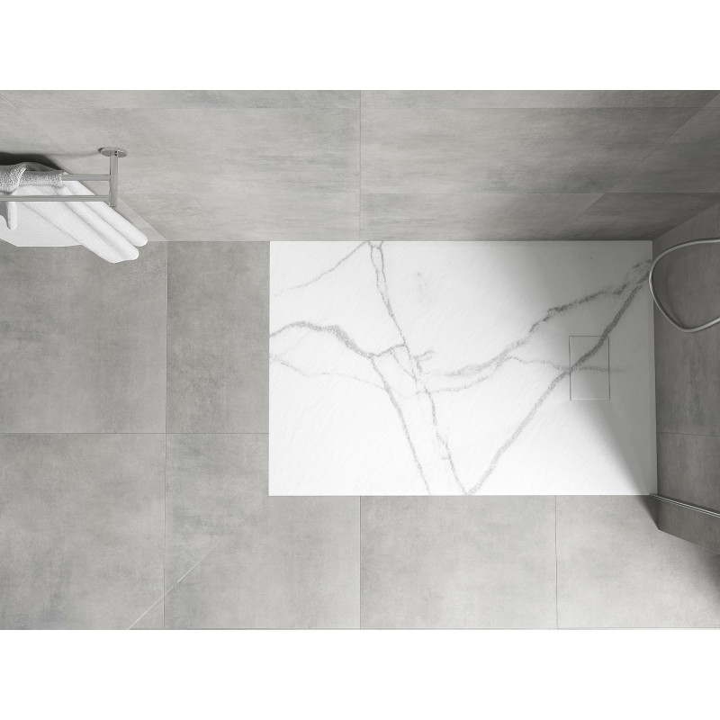 Mexen Hugo правоъгълно корито за душ SMC 80 x 70 cm, бял камък - 42157080